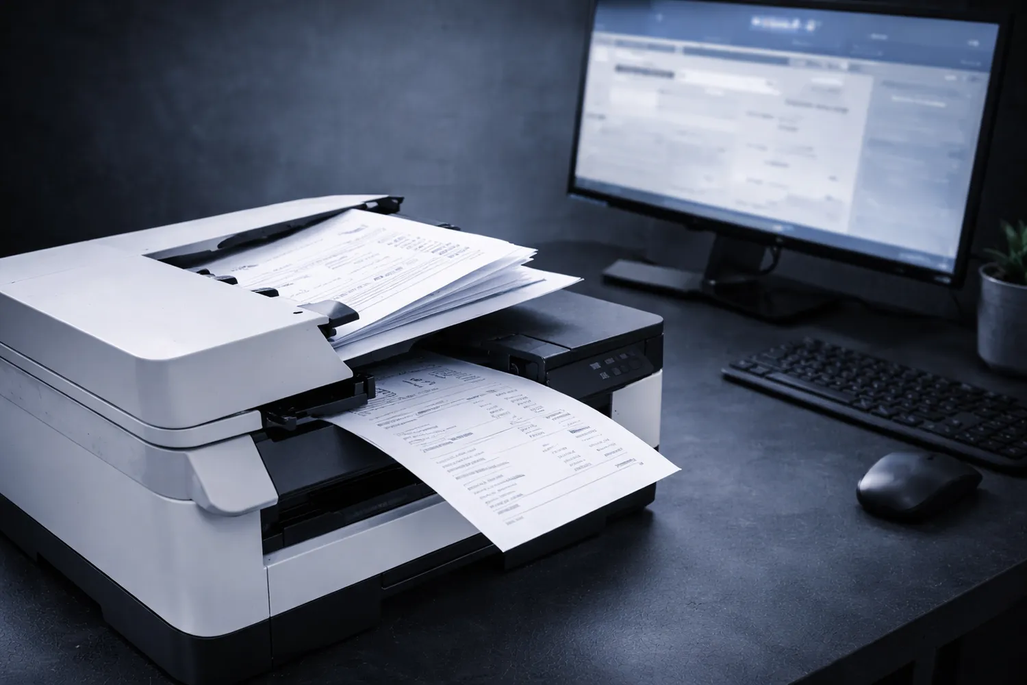 Scanare documente cu ADF la imprimantă multifuncțională Scanare documente cu ADF la imprimantă multifuncțională