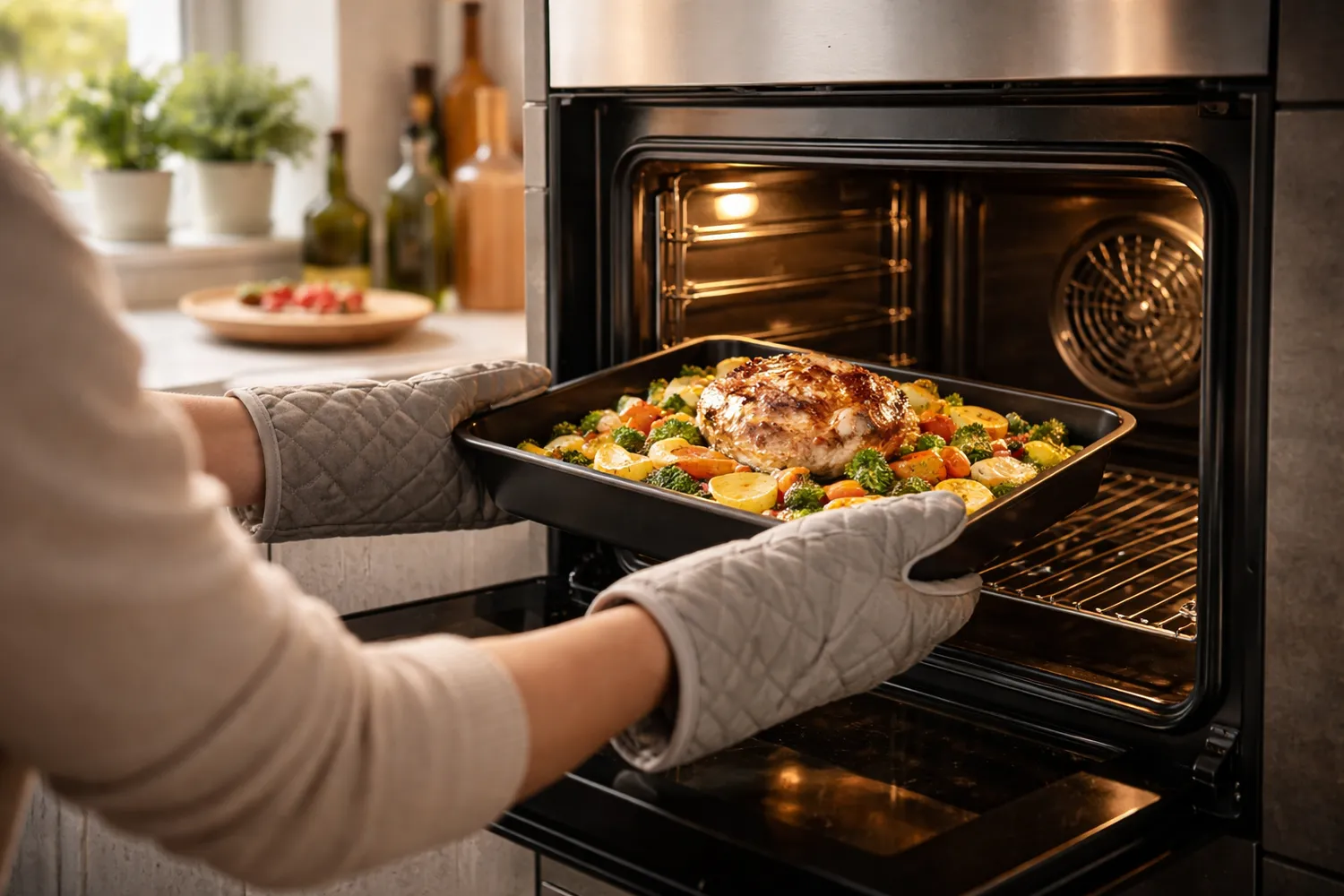 Cuptor incorporabil folosit pentru gatit in familie