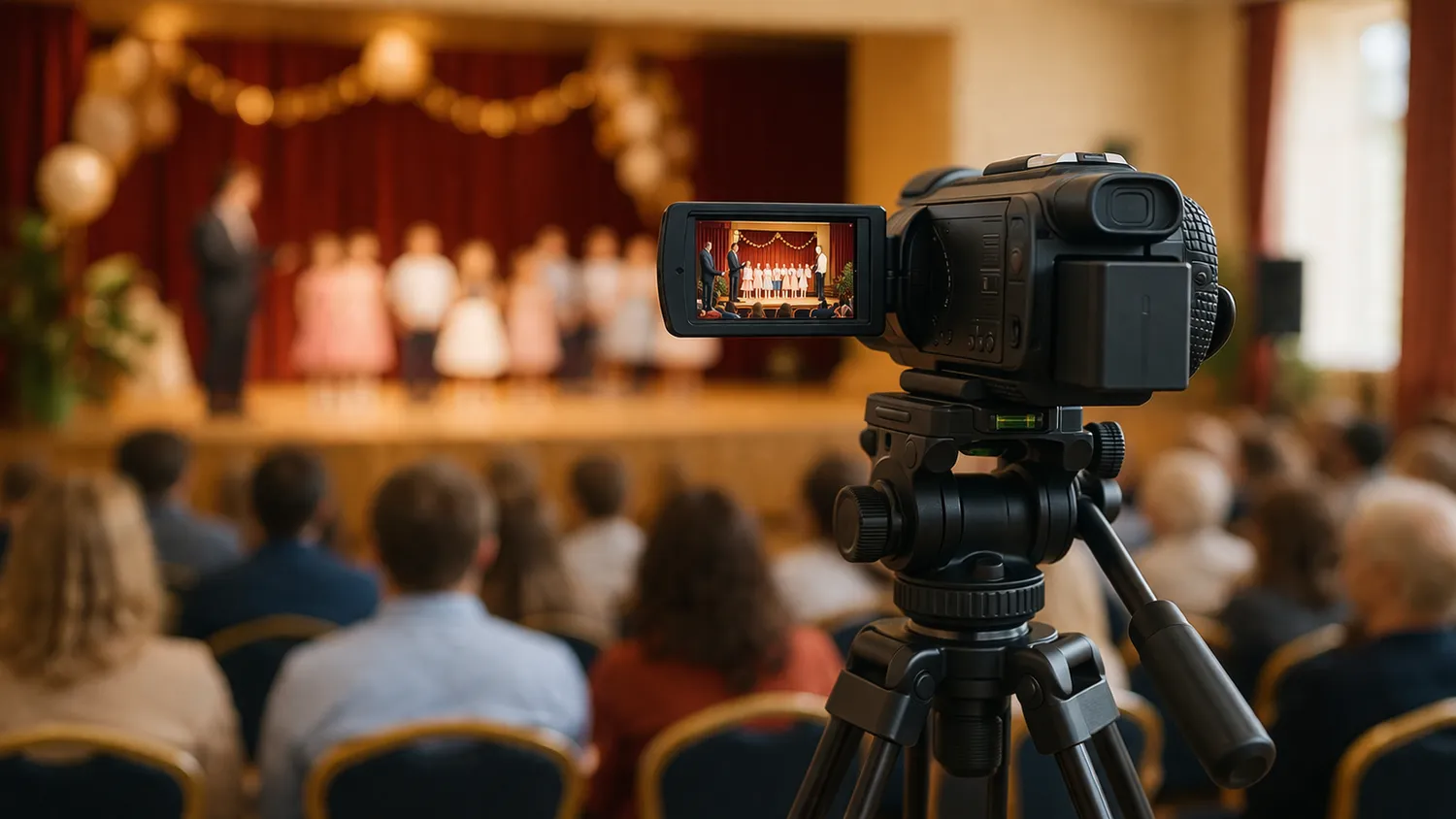 Cameră video pe trepied pentru filmare clară și stabilă