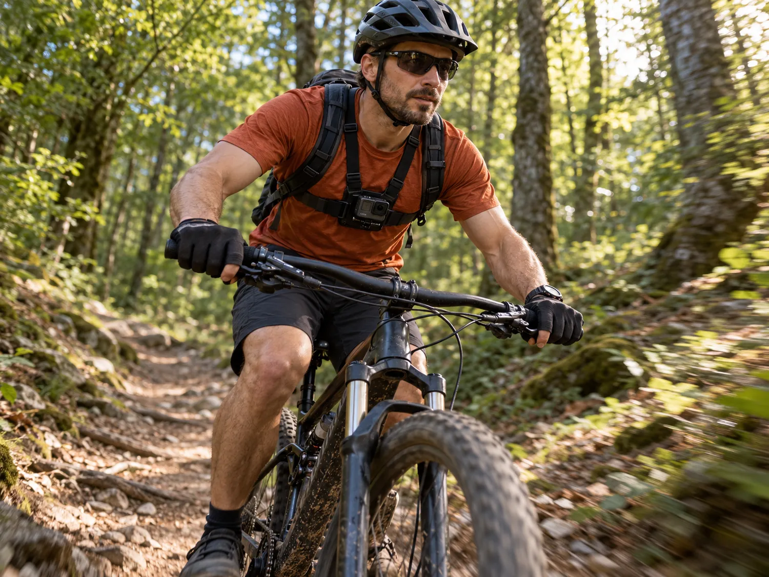 Cameră video sport pentru filmarea traseelor cu bicicleta