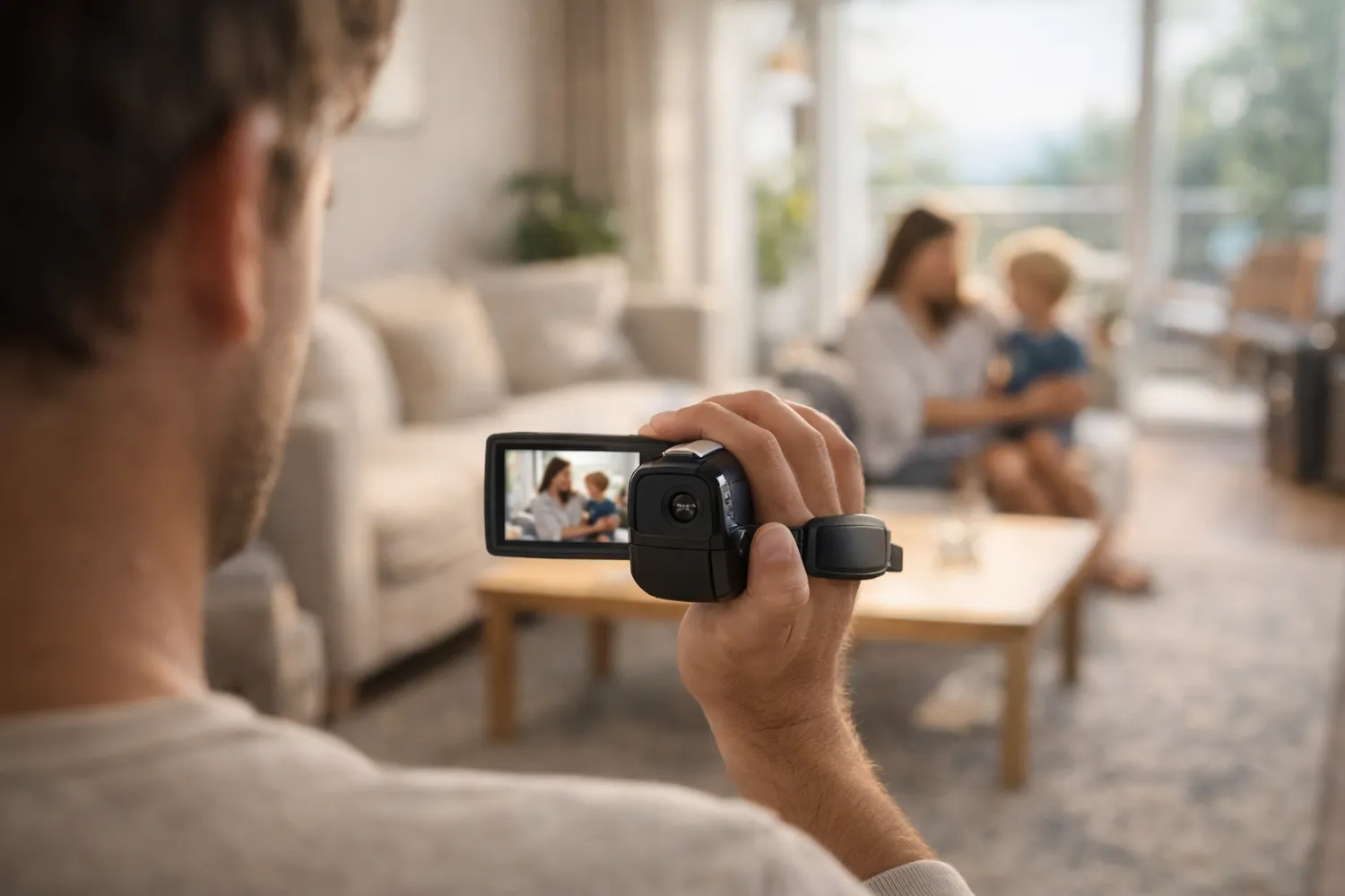 Filmare de familie cu o cameră video HD ușor de folosit