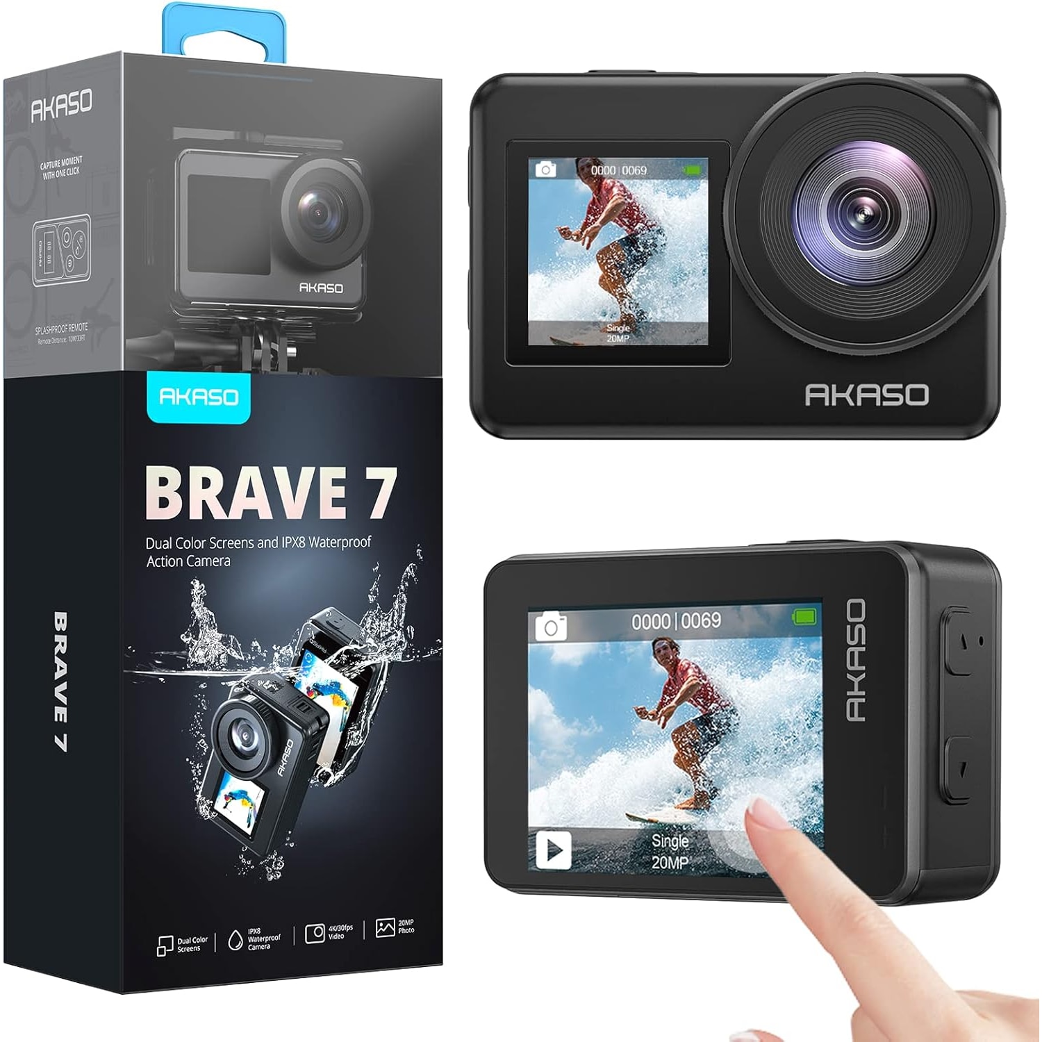 Camera Video Sport WiFi UltraHD AKASO BRAVE7 4K/30FPS/20MP