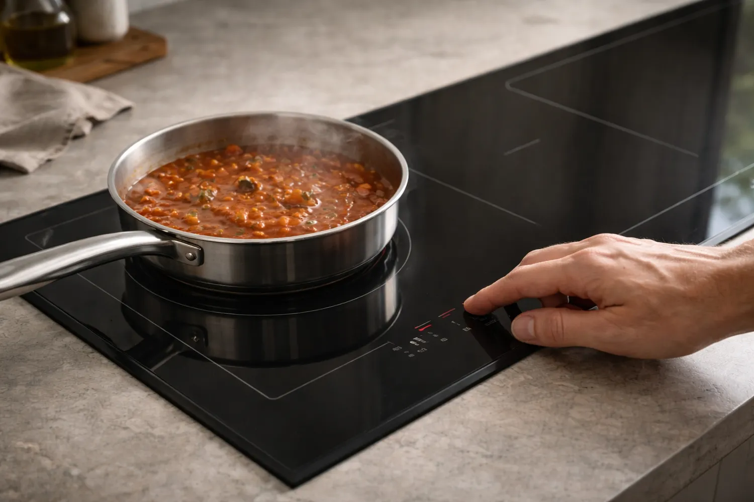 Reglaj precis al temperaturii pe o plită cu inducție