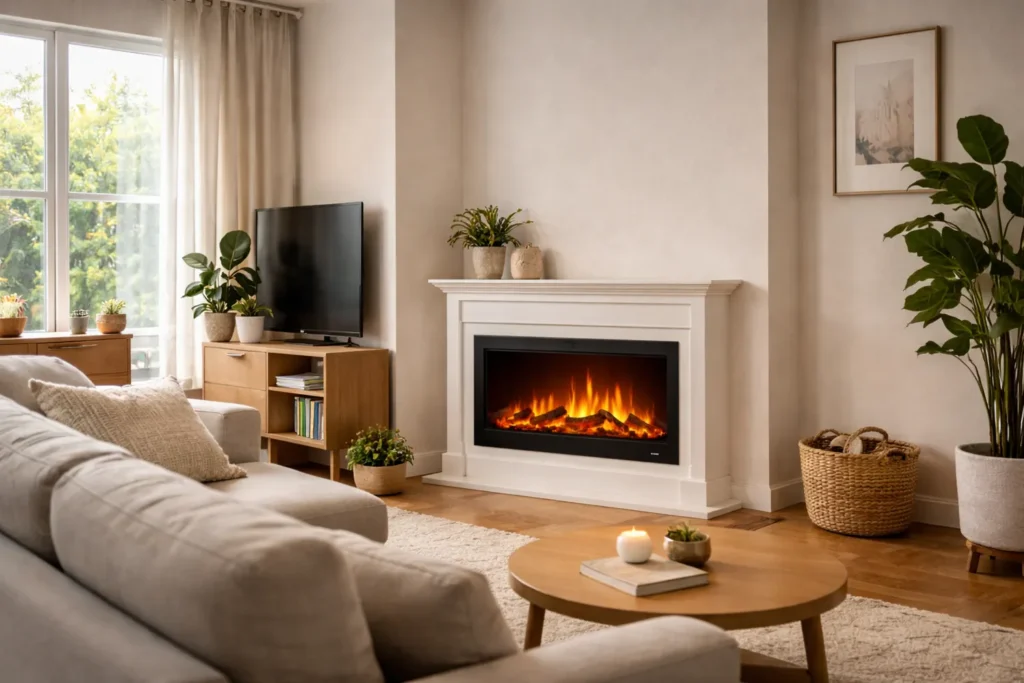 Șemineu electric de colț – soluție pentru spații mici