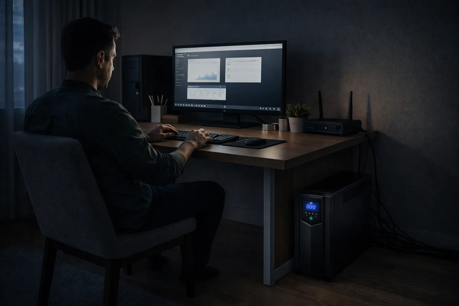 UPS în utilizare în timpul unei pene de curent