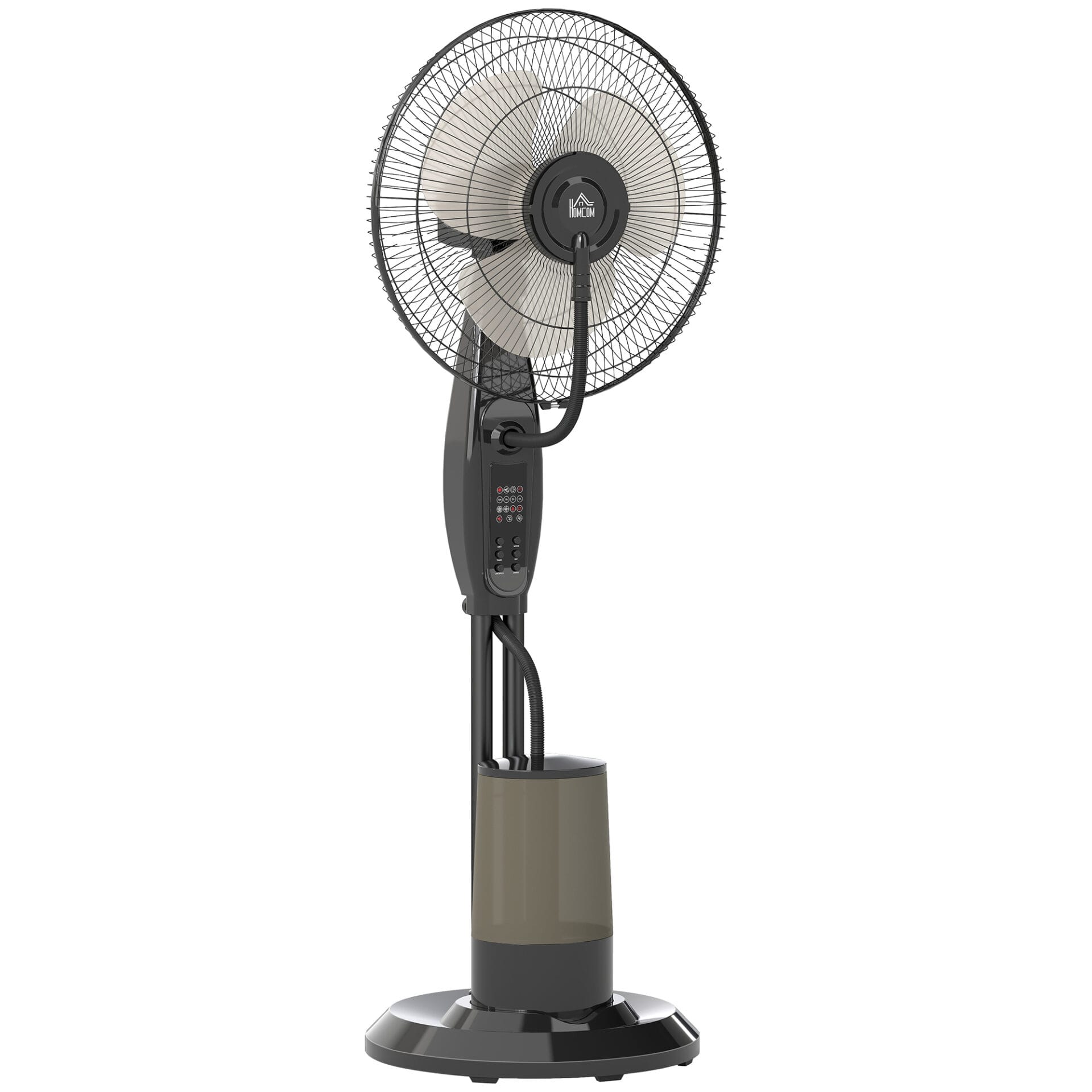 Ventilator cu nebulizator HOMCOM, 3 Moduri și 3 Viteze, Metal, ABS