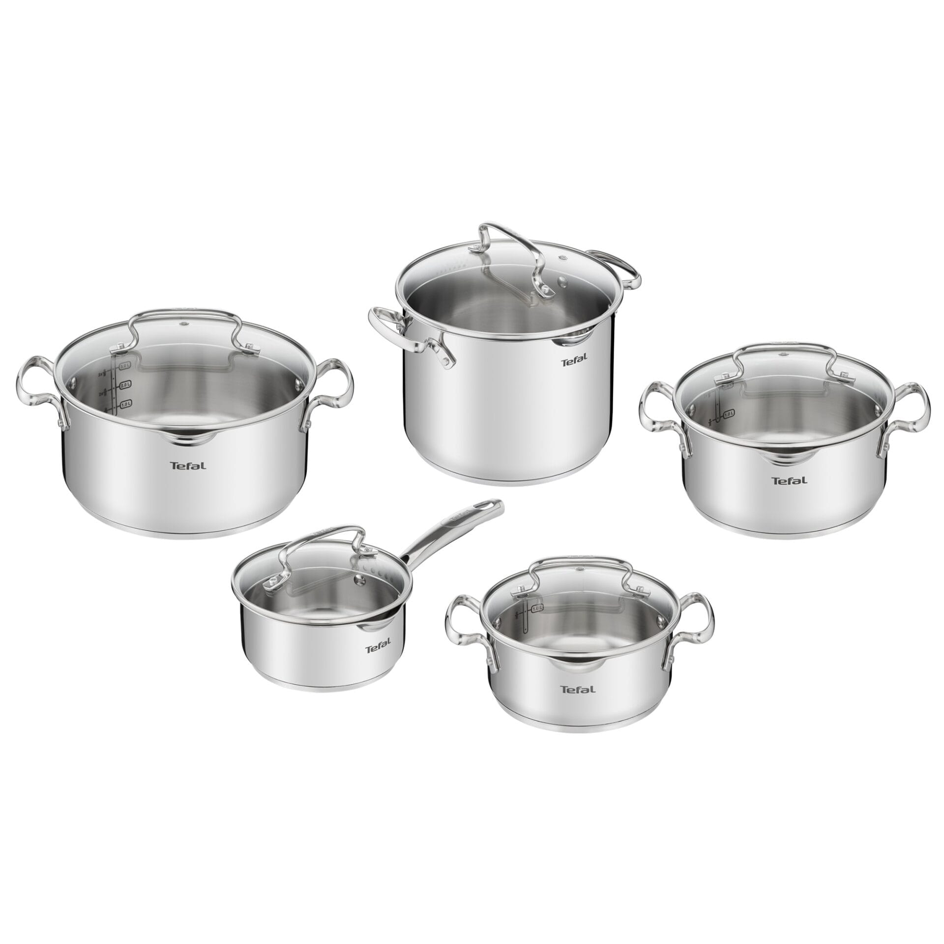 Set 10 piese inox Tefal Duetto Plus Set 10 piese inox Tefal Duetto Plus