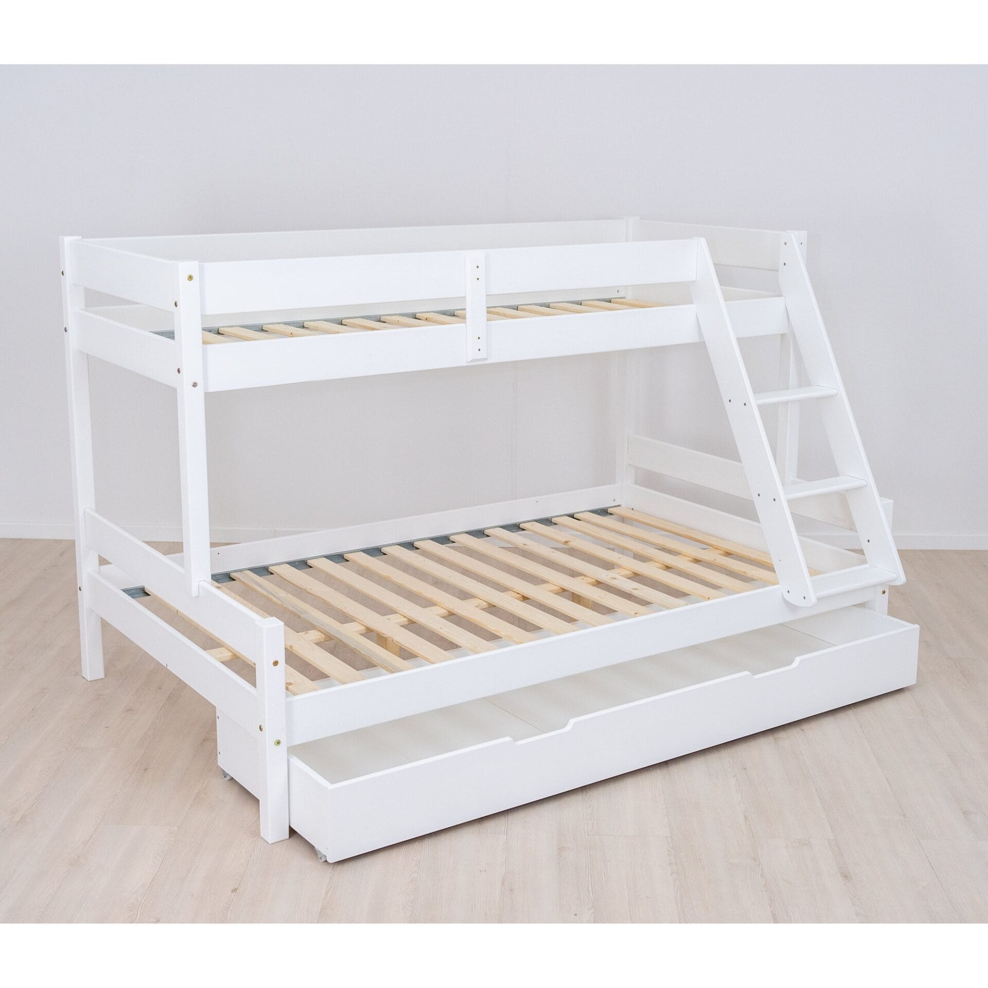 Pat etajat Transilvan, Sandra, Lemn Masiv, Alb