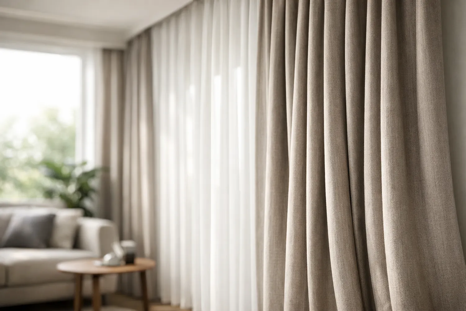 Draperii moderne pentru acasă în living luminos