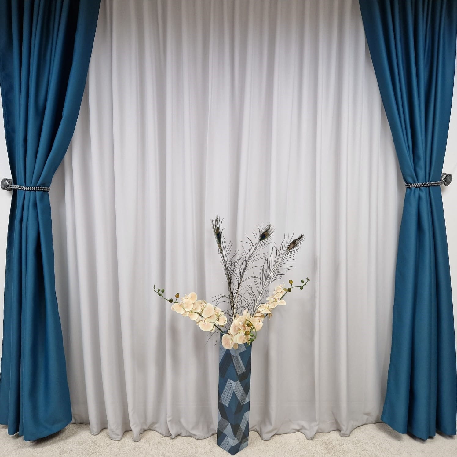 Draperie Uni Turcoaz 2 buc