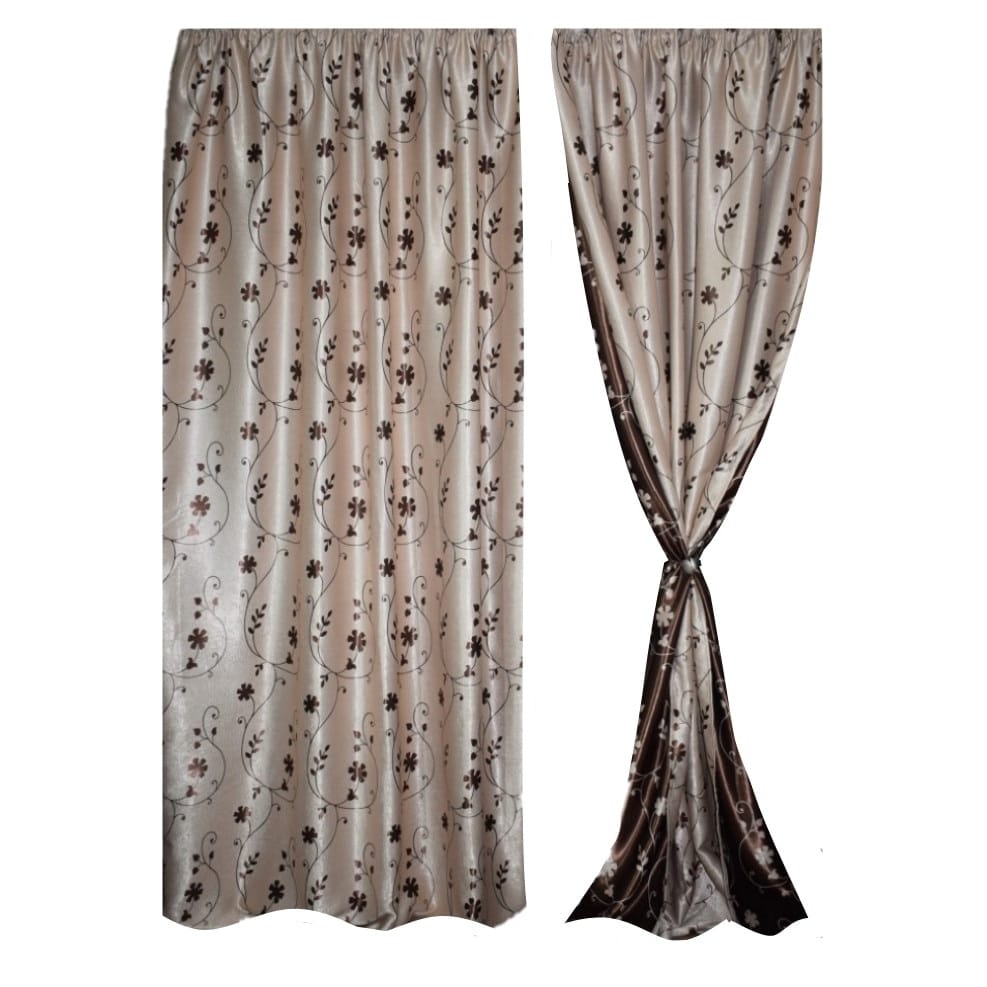 Set 2 draperii black-out MASTEL bej-maro