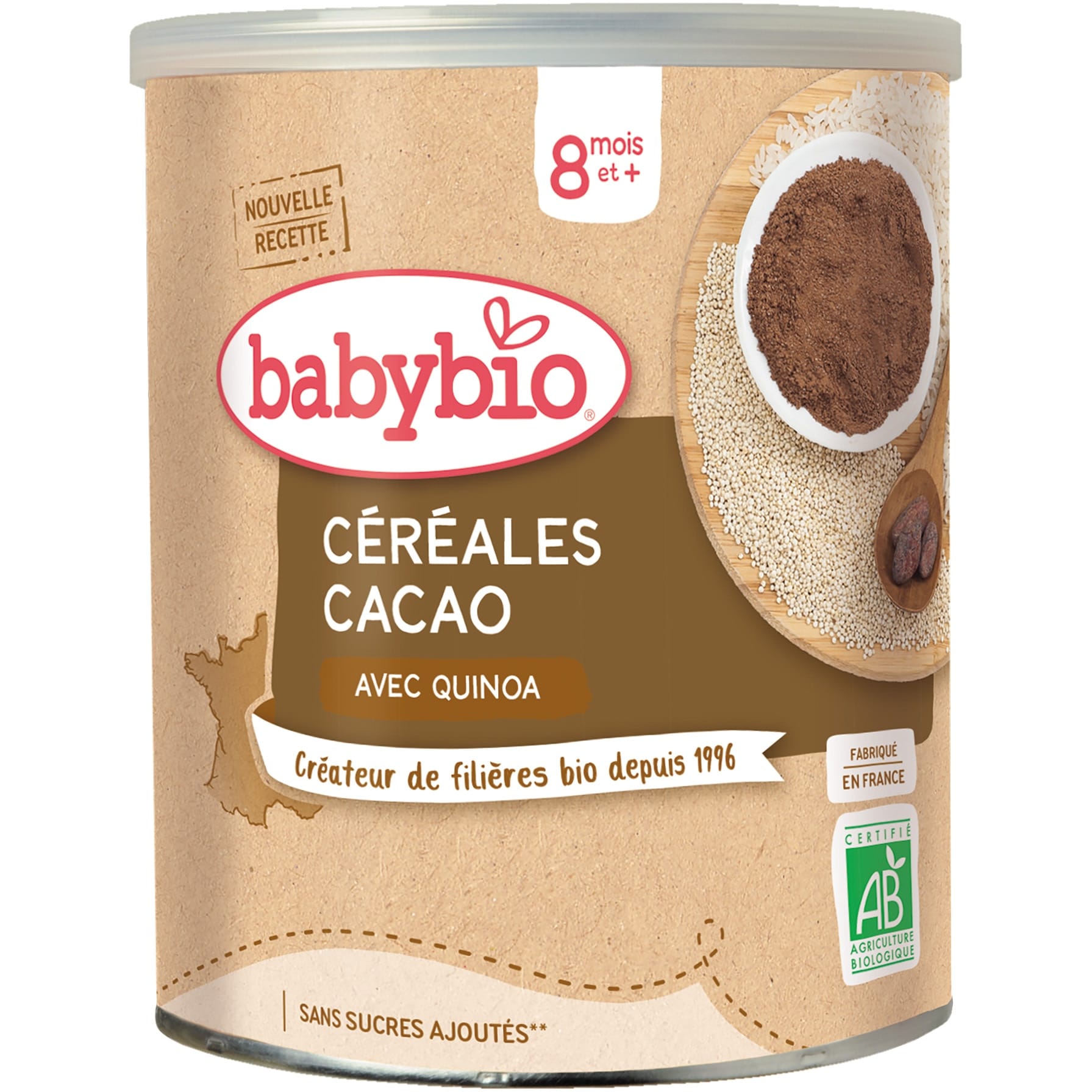 Cereale Babybio cu cacao si quinoa