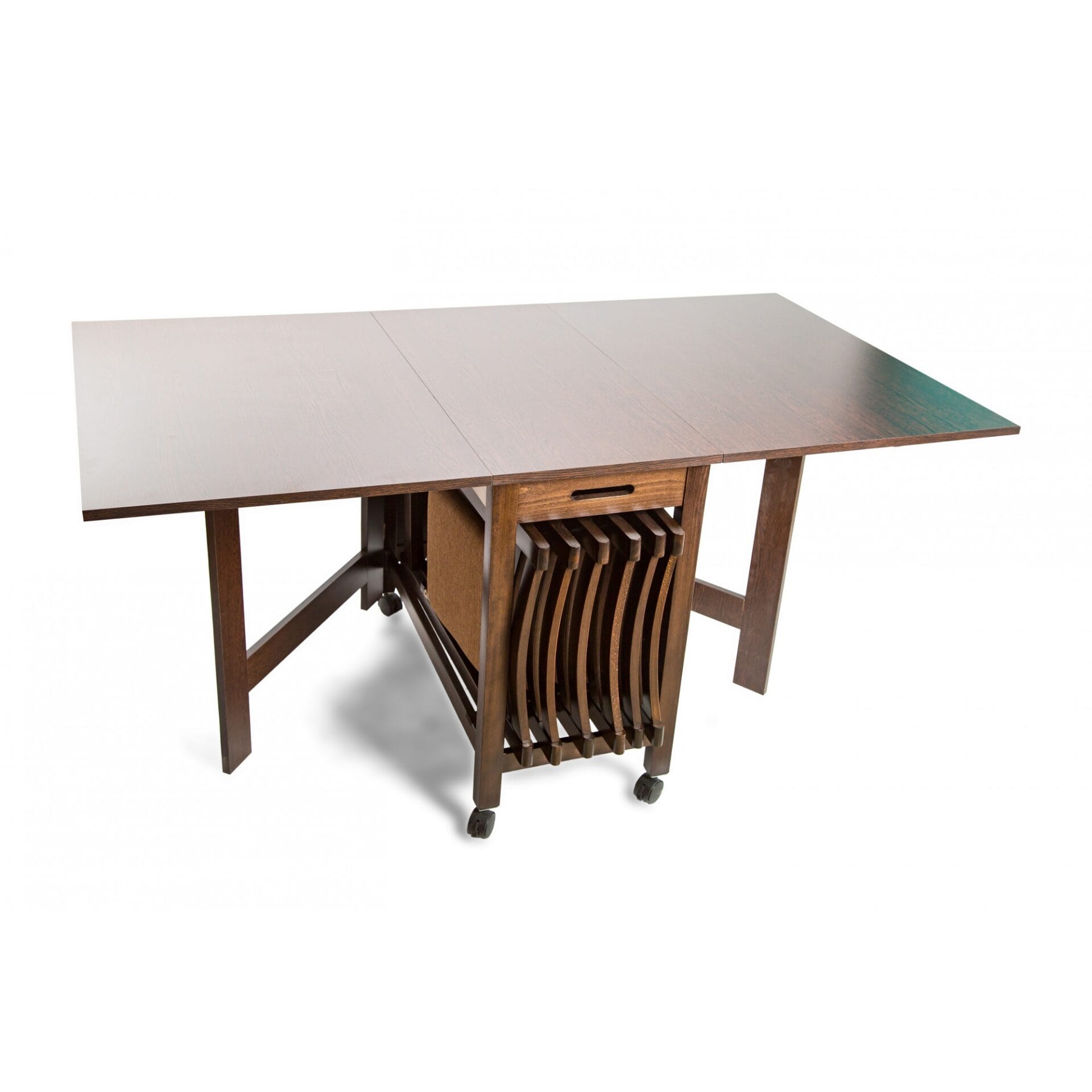 Masă pliantă cu 6 scaune pliante wenge