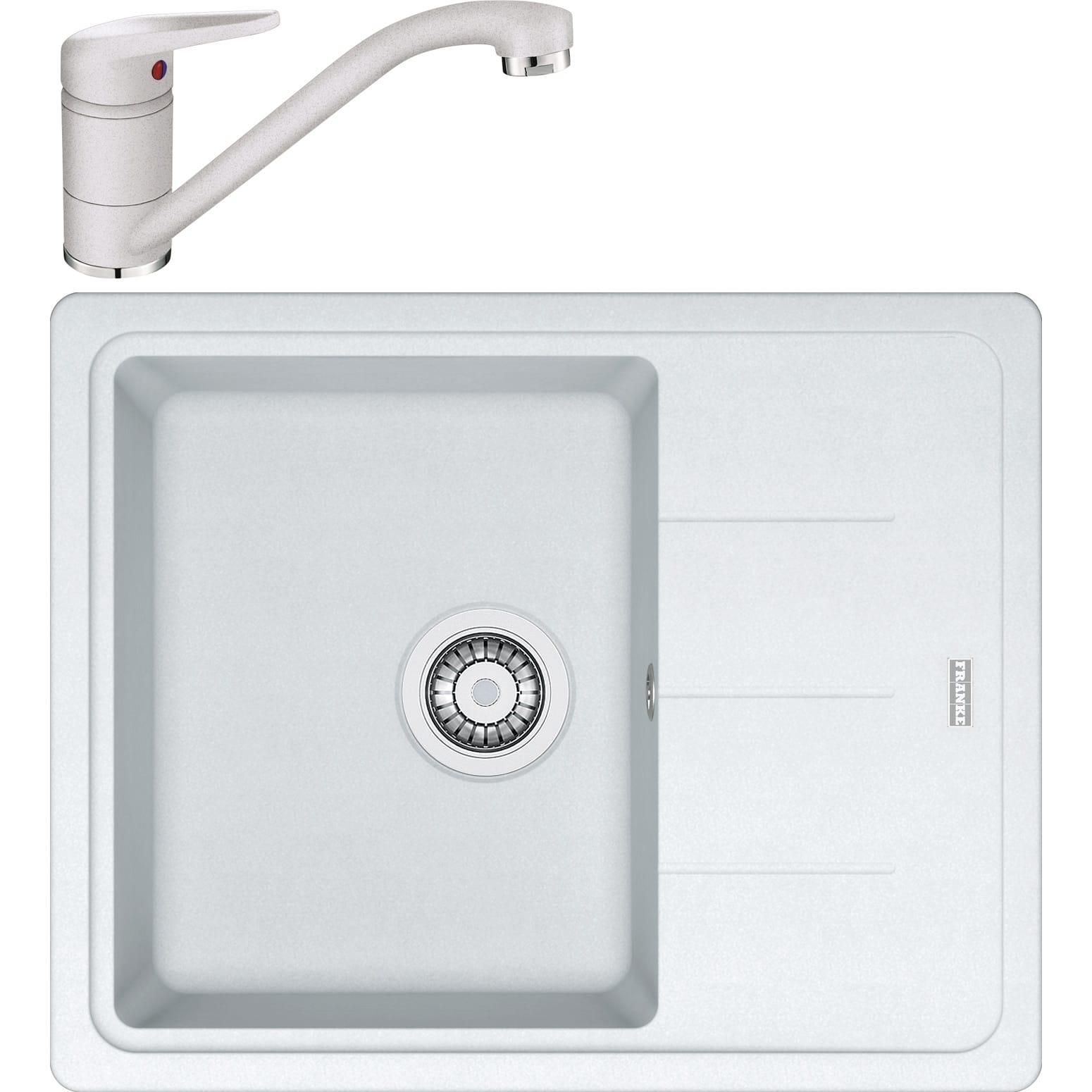 Pachet chiuveta bucatarie fragranite Franke BFG 611-62 + Baterie Novara Plus