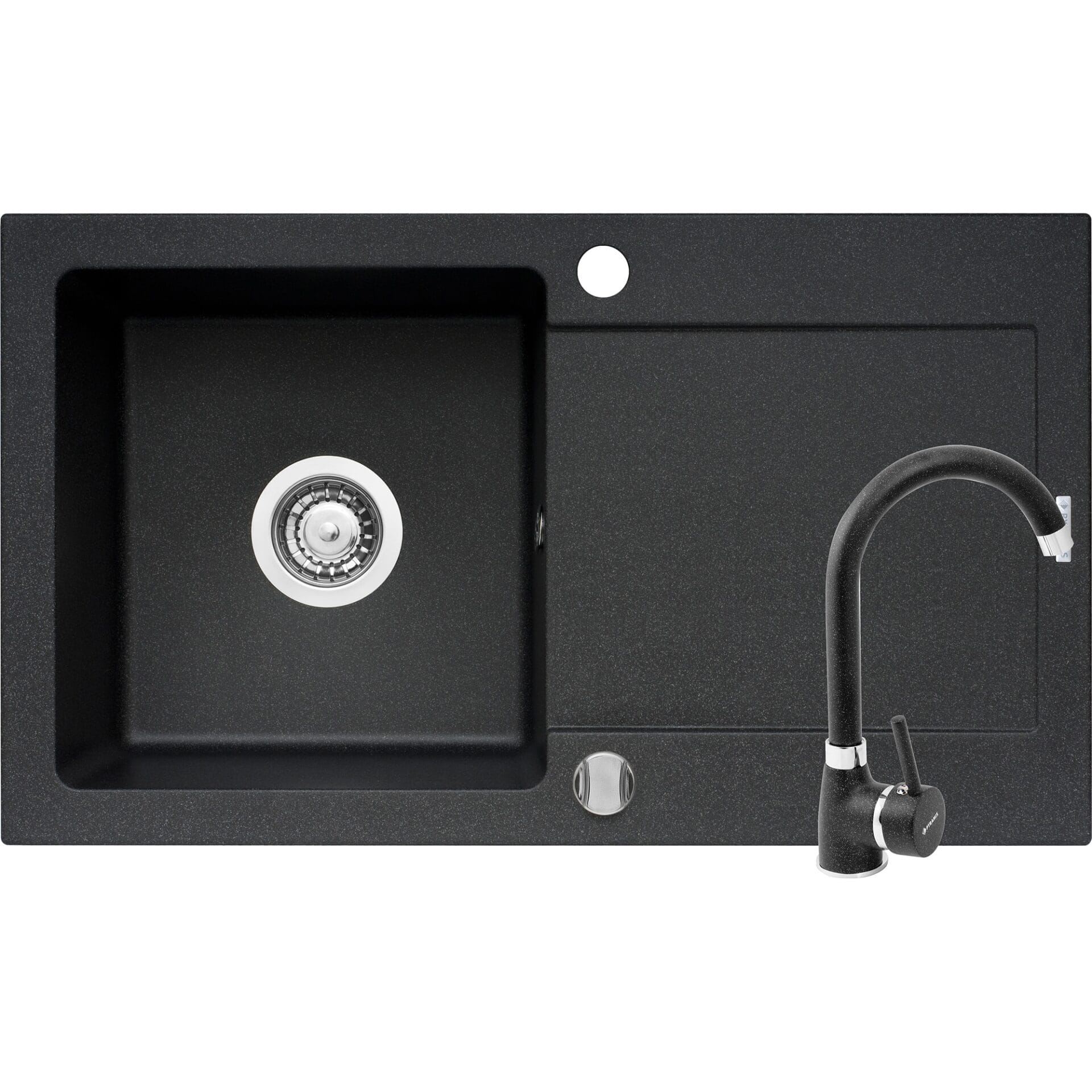 Pachet chiuveta bucatarie granit Pyramis Mido + baterie Pyramis Bello