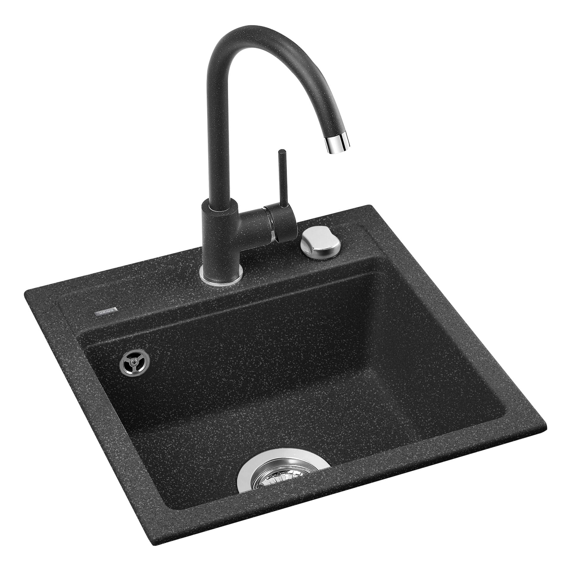 Pachet chiuveta bucatarie Kring + baterie Kring Sevilla, compozit granit