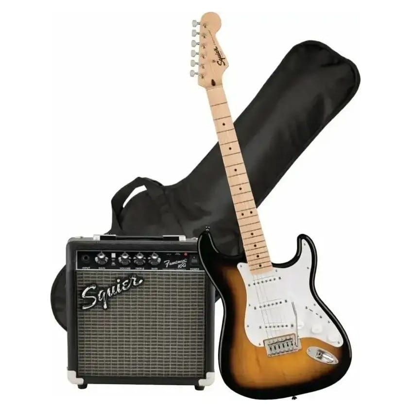 Pachet Chitara electrica, Fender, Squier, Sunburst, 4/4