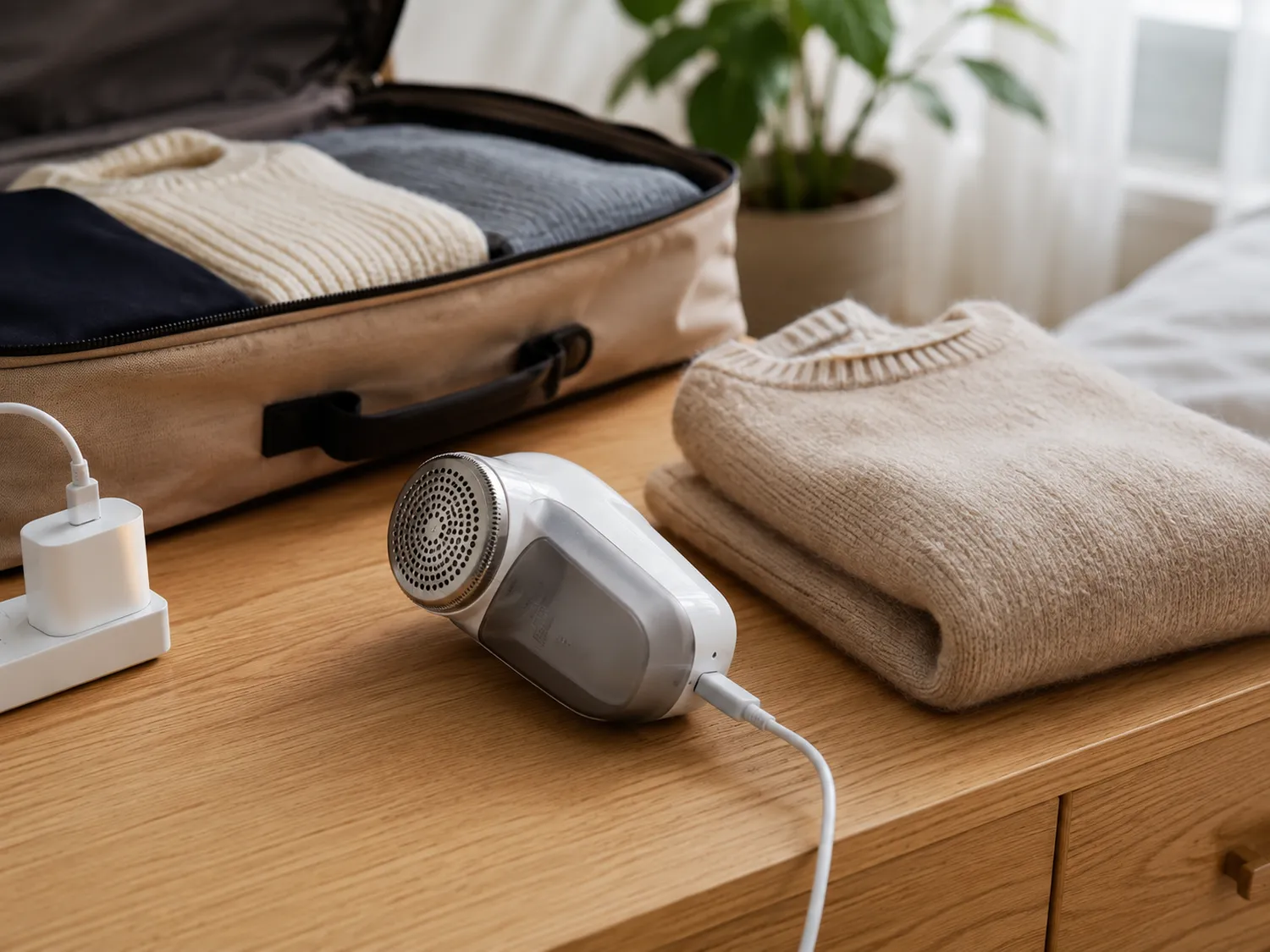 Aparat de curățat scame reîncărcabil prin USB-C
