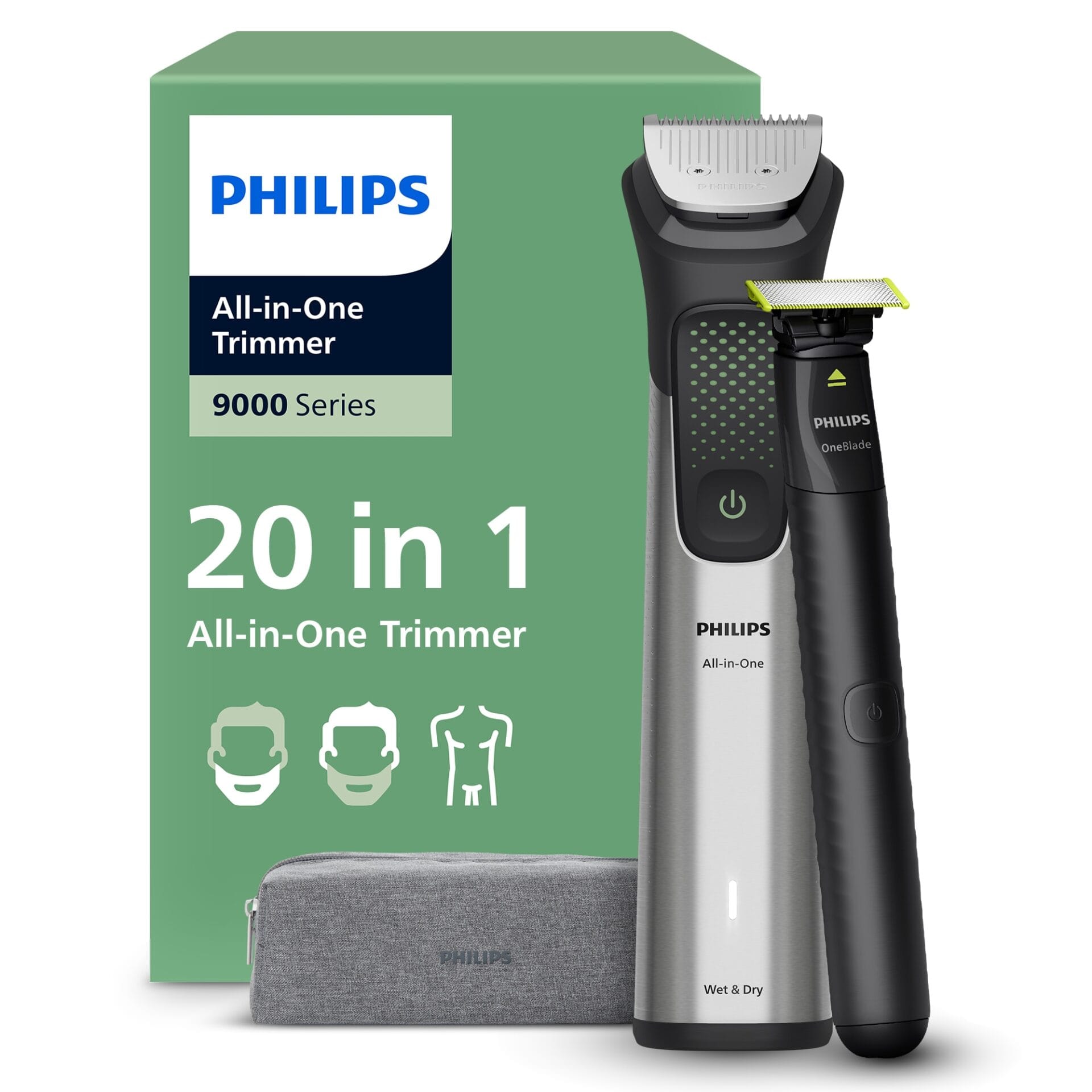 Aparat de tuns barba & parul de pe cap si corp 20in1 PHILIPS All-in-One MG9557/15 +OneBlade Aparat de tuns barba & parul de pe cap si corp 20in1 PHILIPS All-in-One MG9557/15 +OneBlade