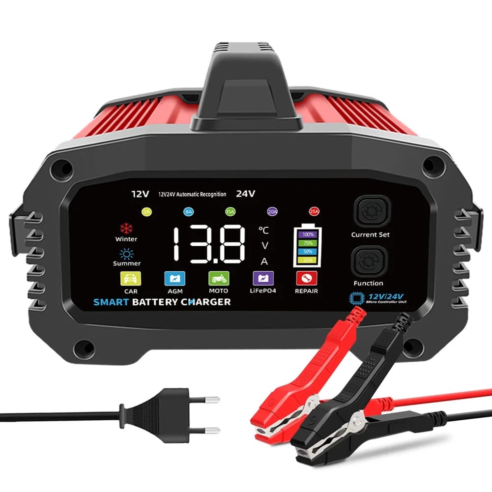 Redresor auto digital, MOSMAOO, 12V/24V, 2A/8A/15A/20A/25A