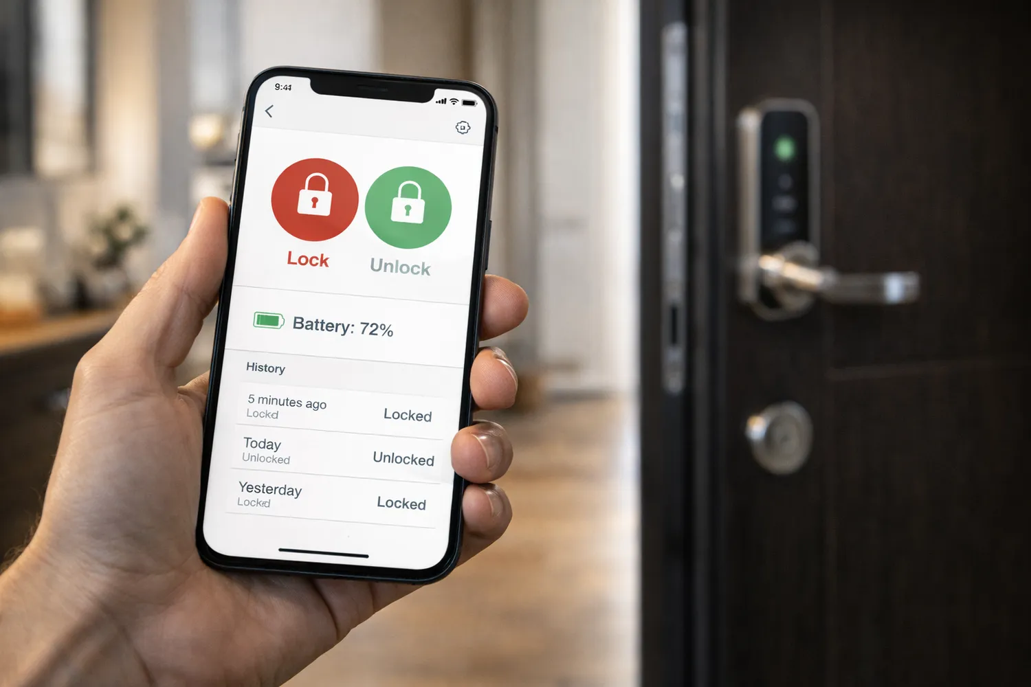 Controlul încuietorii inteligente din aplicație