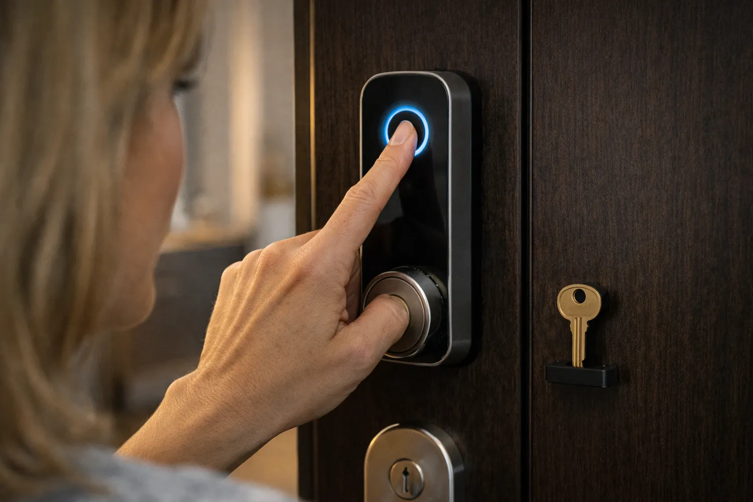 Deblocare yala inteligenta cu amprentă și metodă de rezervă