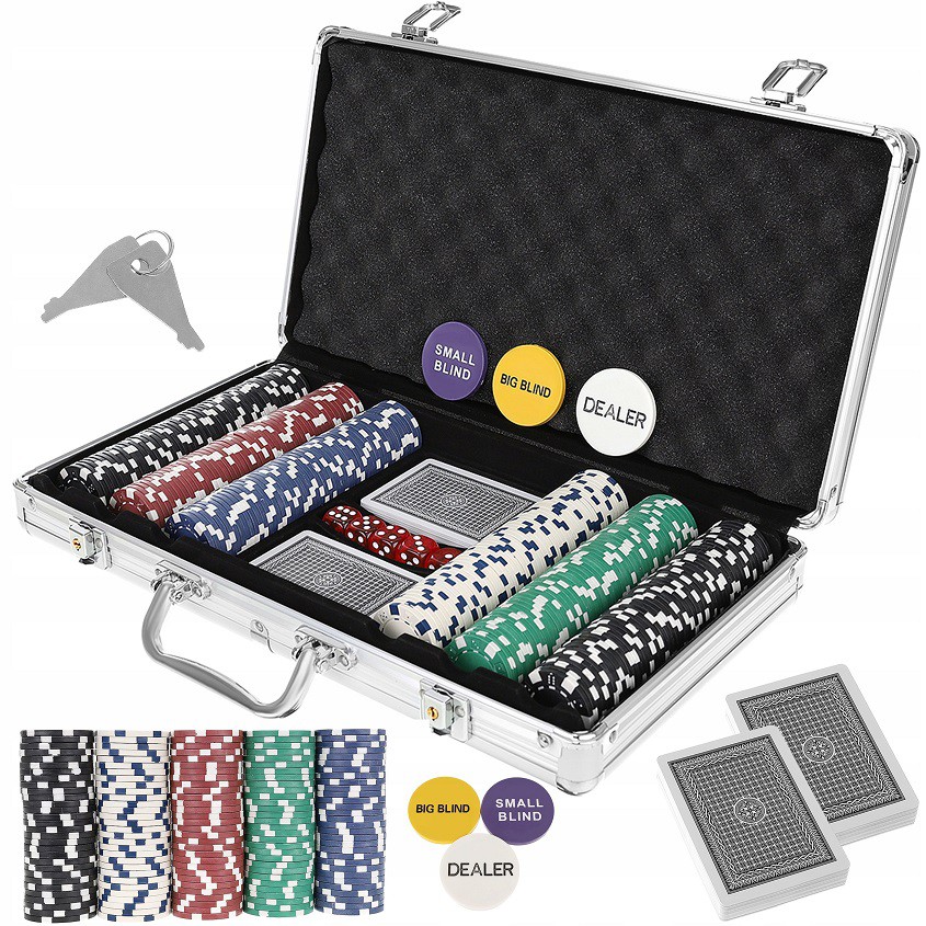 Set de Poker Complex cu 300 de jetoane idealSTORE, Vegas Master Lux Set de Poker Complex cu 300 de jetoane idealSTORE, Vegas Master Lux