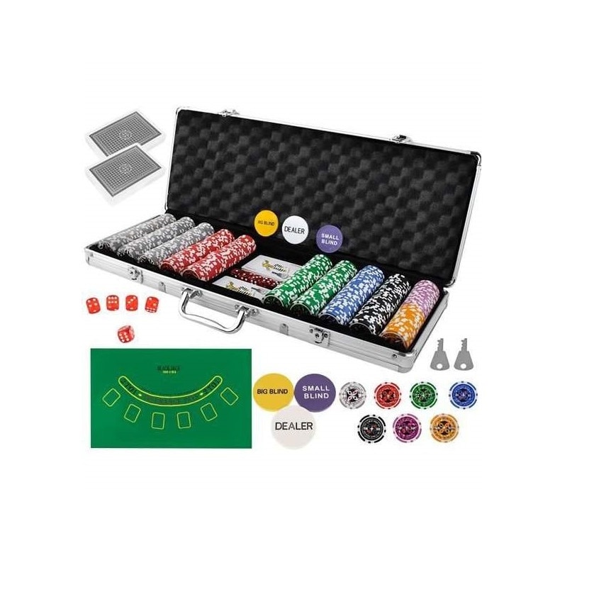 Set de Poker Complex cu 500 de jetoane idealSTORE, Texas Master Lux Set de Poker Complex cu 500 de jetoane idealSTORE, Texas Master Lux