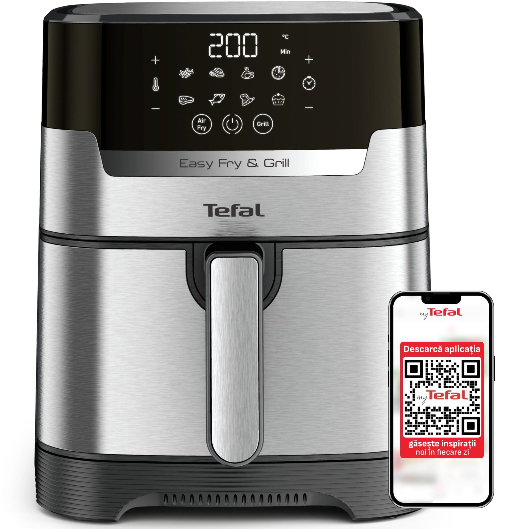 Friteuza cu aer cald Tefal Easy Fry&Grill 2in1 air fryer EY505D15