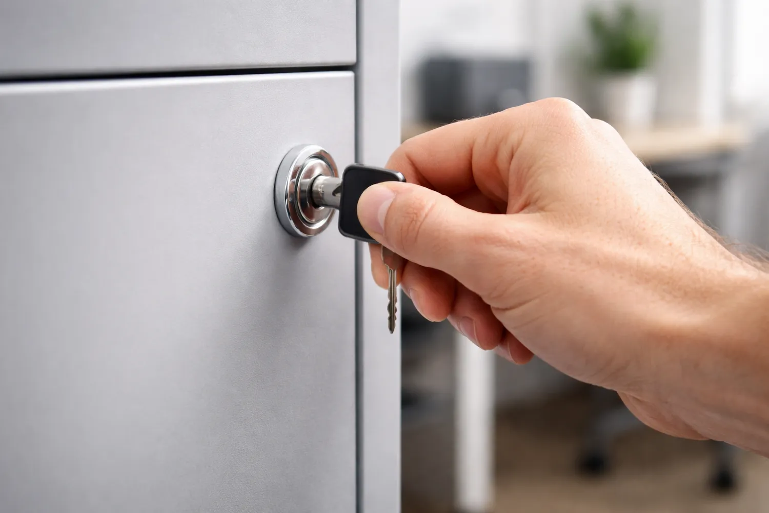 Dulap metalic cu cheie acces controlat pentru documente și obiecte personale