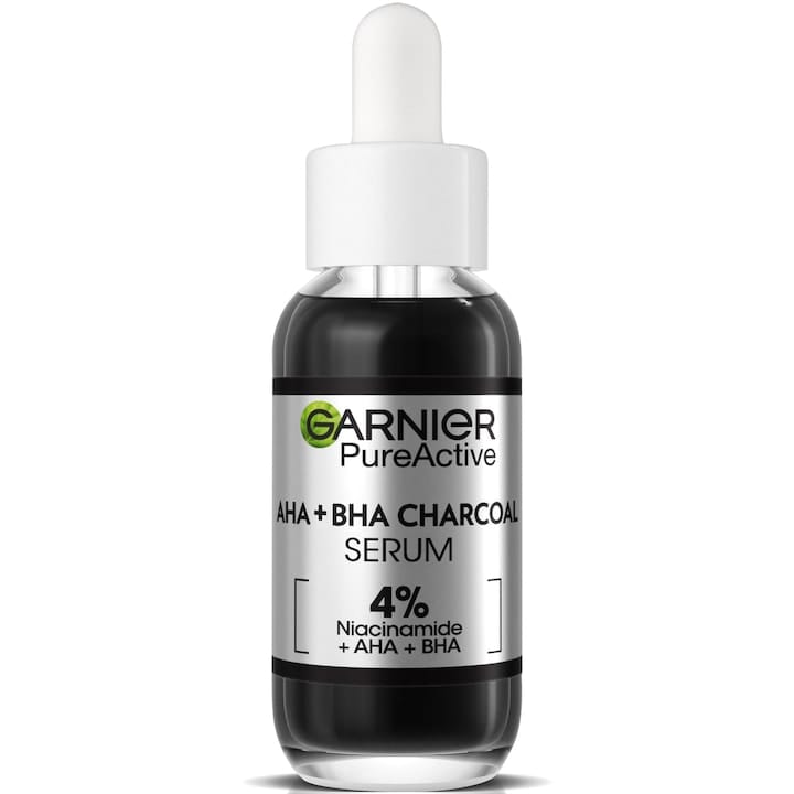 Serum anti-imperfectiuni cu Niacinamide, AHA + BHA, Garnier Pure Active Serum anti-imperfectiuni cu Niacinamide, AHA + BHA, Garnier Pure Active