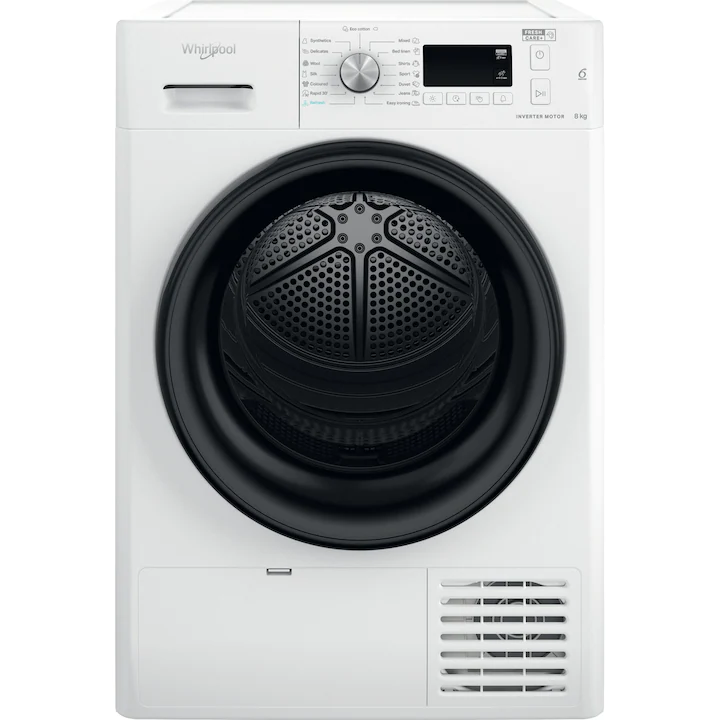 Uscător de rufe Whirlpool FFTM1182BEE, pompă de căldură, 8 kg, clasa A++