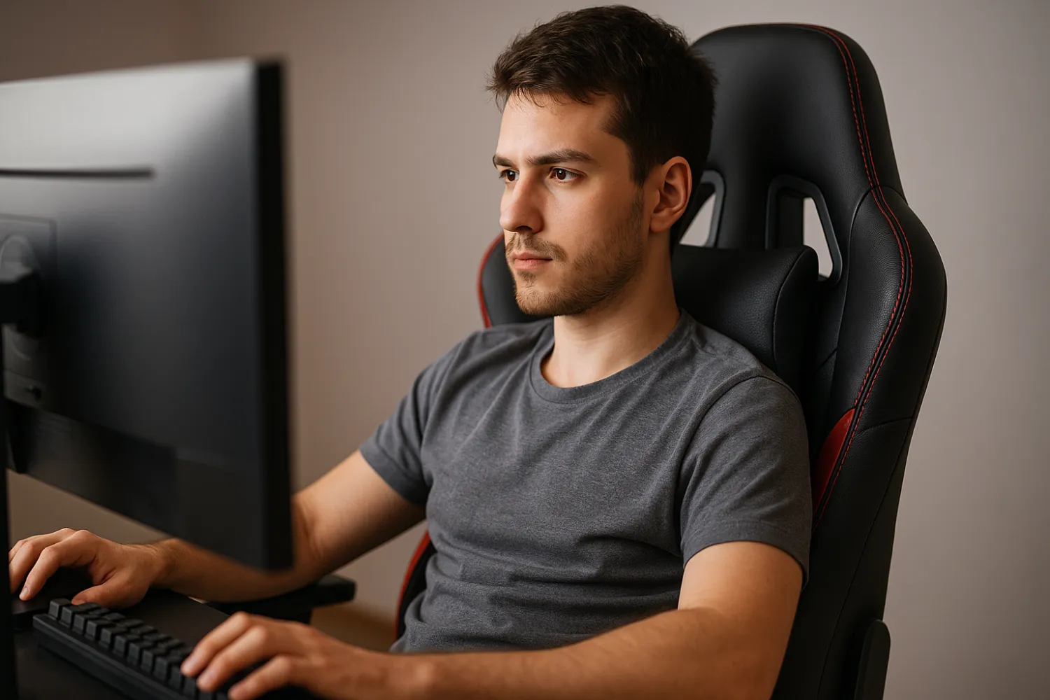 Scaun de gaming confortabil cu suport lombar reglabil