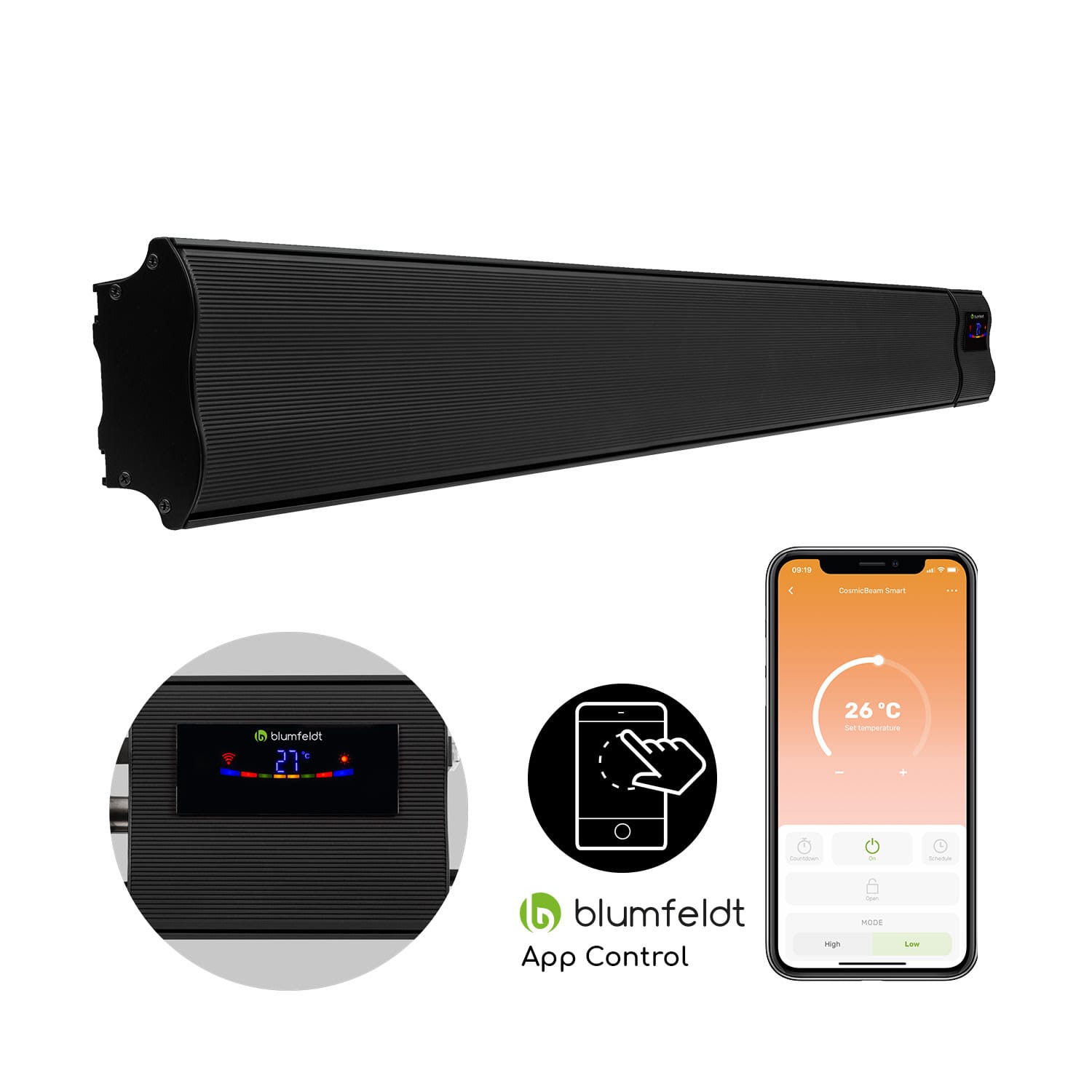 Radiator cu Infraroșu Blumfeldt Cosmic Beam Smart 3000W Radiator cu Infraroșu Blumfeldt Cosmic Beam Smart 3000W