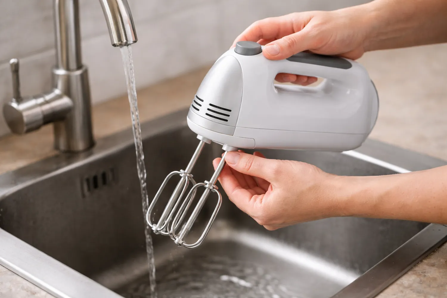 Curățare mixer de mână – detașare teluri