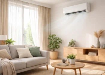 Aer condiționat inverter vs clasic: diferențe, costuri și cum alegi corect 1 Aer condiționat inverter într-un living modern