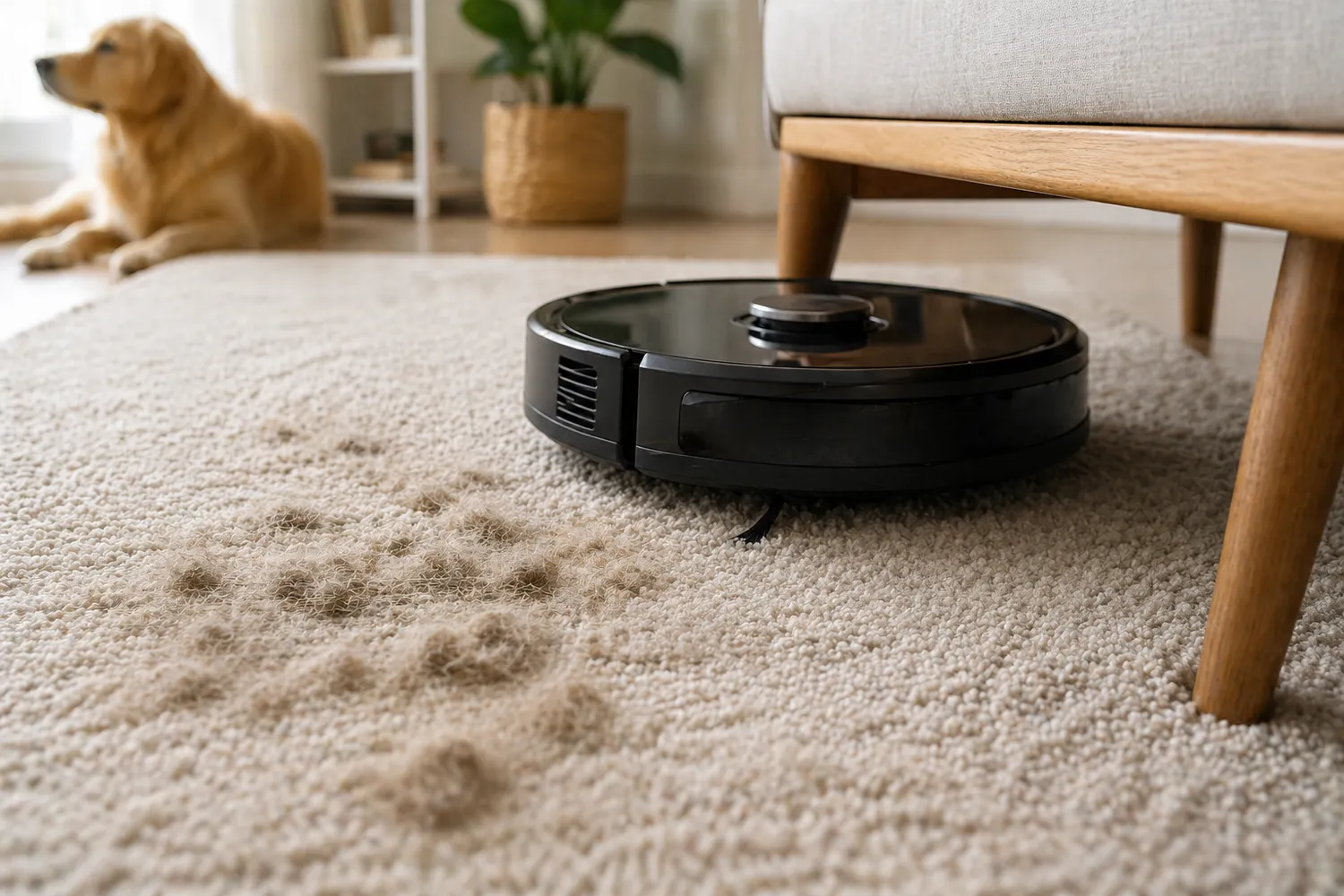 Aspirator robot pentru covoare și păr de animale