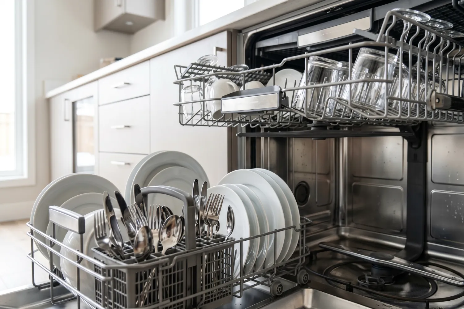 Încărcare corectă a unei mașini de spălat vase