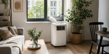 Aer condiționat portabil într-un apartament mic