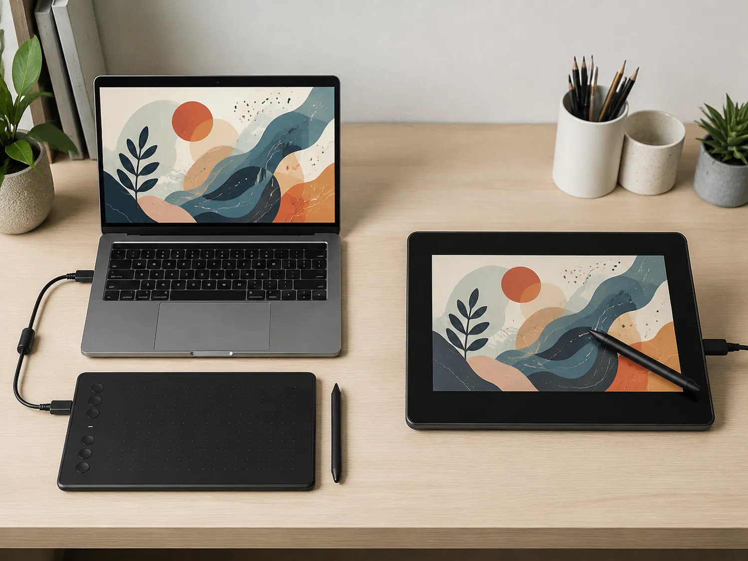 Comparație între tabletele grafice cu și fără display Comparație între tabletele grafice cu și fără display