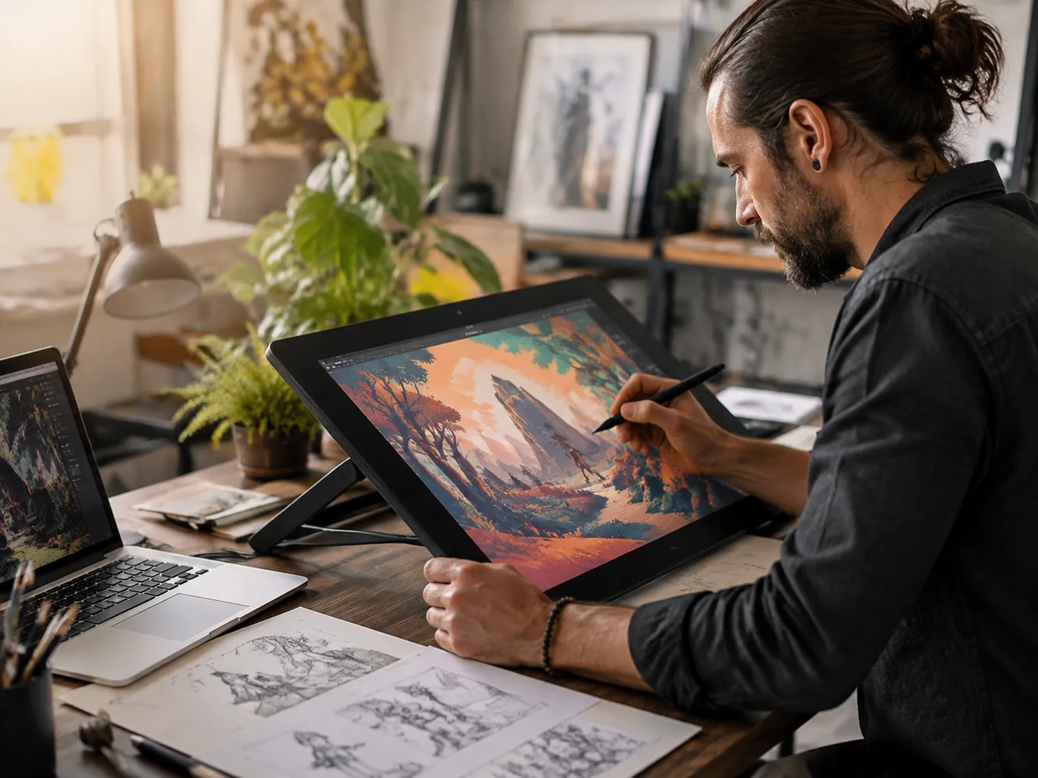 Tabletă grafică cu display pentru desen digital Tabletă grafică cu display pentru desen digital