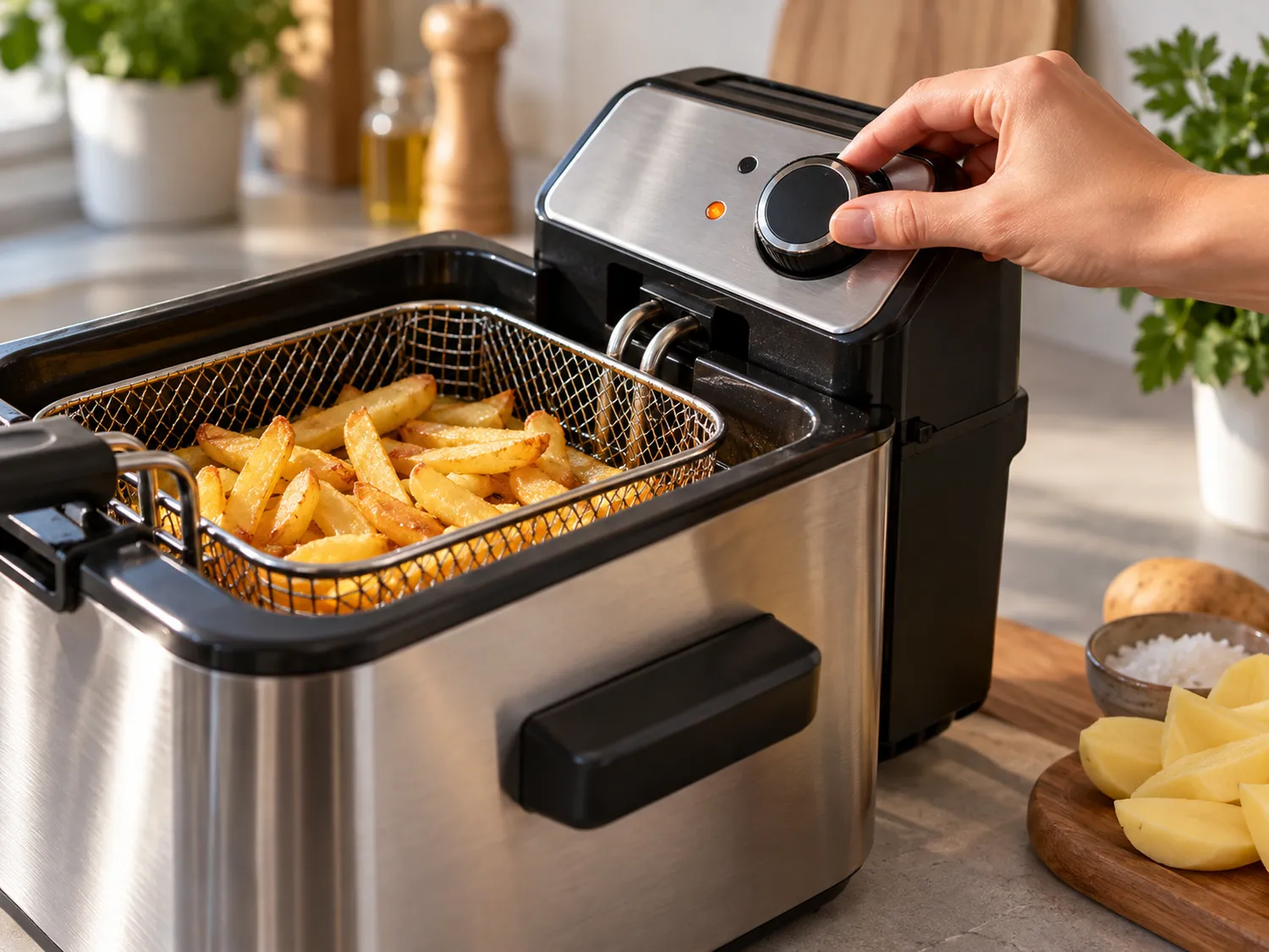 Reglarea temperaturii la friteuza cu ulei Reglarea temperaturii la friteuza cu ulei